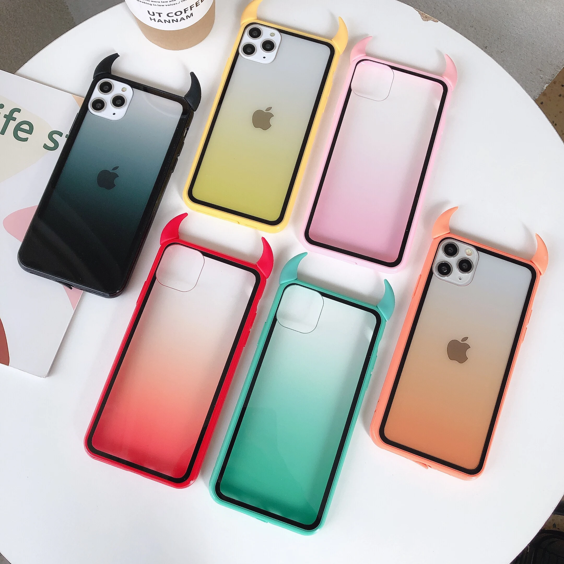 2020 Новый градиентный Радужный рожок дьявола для IPhone 11 Pro Max XR X XS 7 8 6 Plus креативный