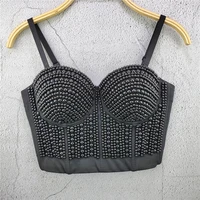 beading summer women tops fashion sexy top underwear to wear out thin straps vest push up bralette bra corset tops clothes