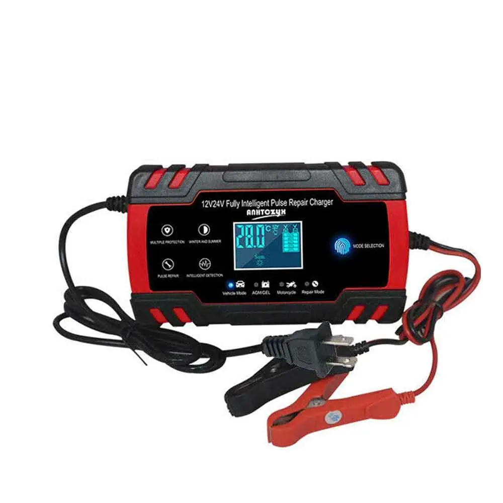 12/24V 8A ЖК дисплей Батарея Зарядное устройство сенсорный Экран умный