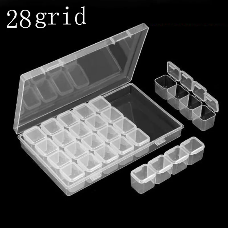 28 слотов Ювелирные изделия с бриллиантами живопись аксессуары коробка Вышивка