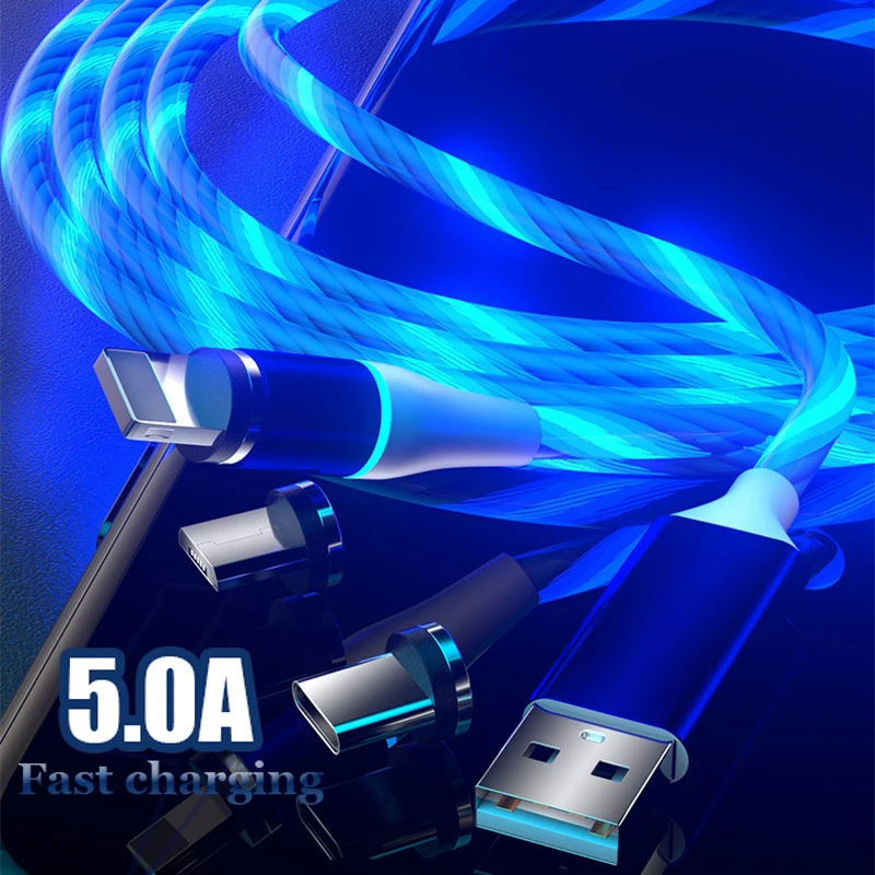 Магнитный зарядный кабель для iPhone XS XR светодиодный магнитный - Цена: 164.27