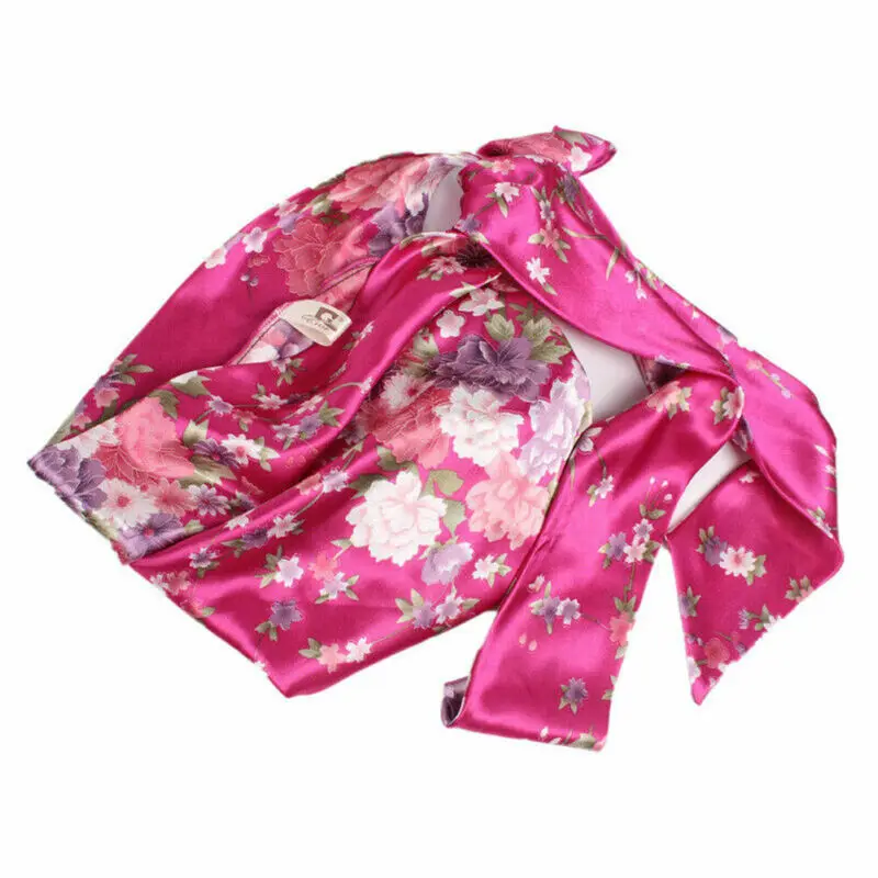 

Women Floral Satin Cloth Turban Hijab Scarf Bonnet Hair Wrap Satin Bow Headscarf Sleeping Cap