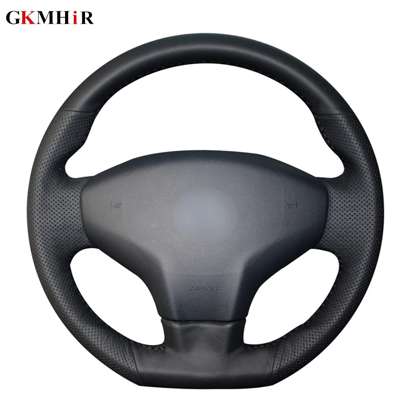 Черная мягкая искусственная кожа Чехлы рулевого колеса автомобиля обёртка для