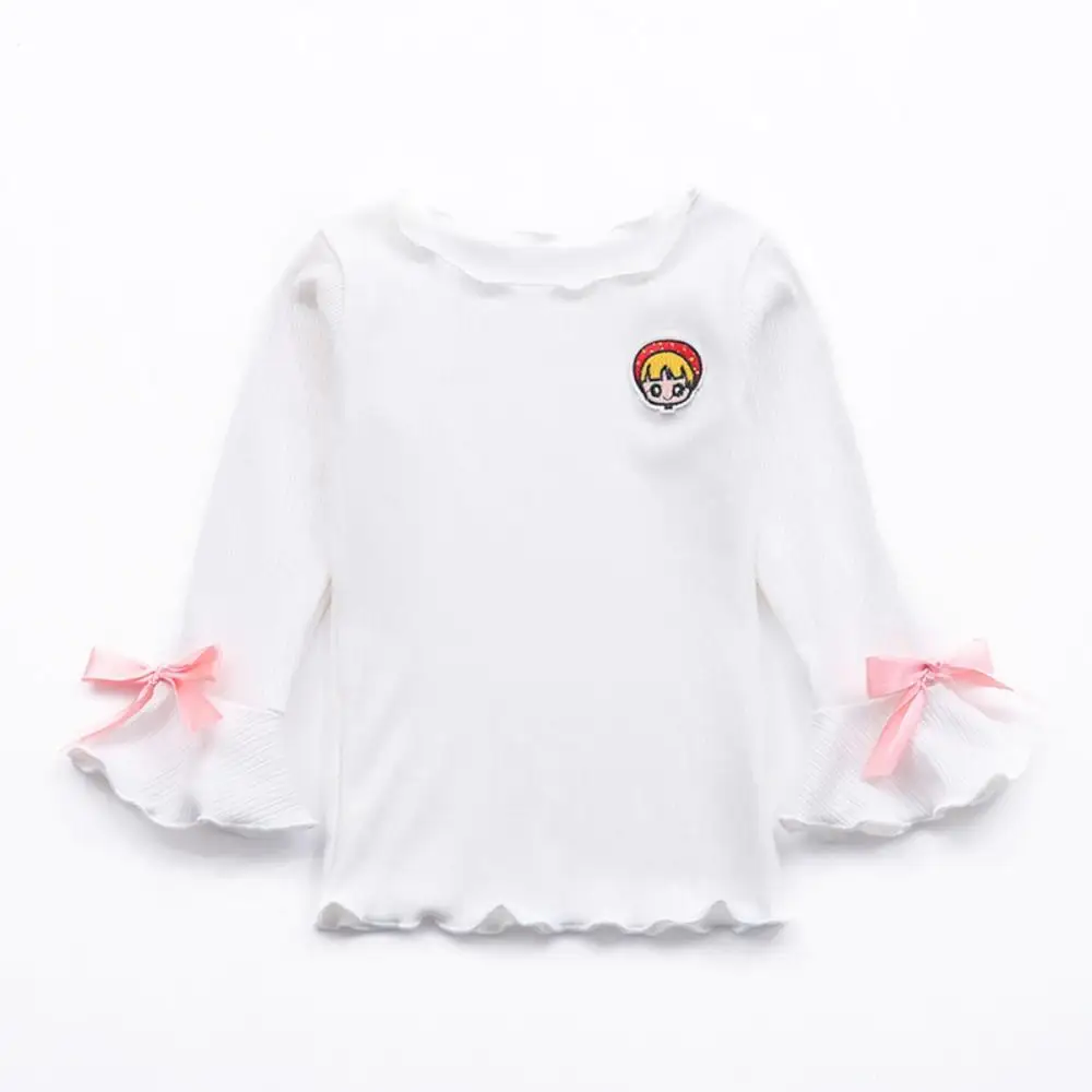 

6Girls Tops Clothing Children Baby Girls Cotton Flare Sleeve O-Neck Shirts Kids Cartoon Printed Tops Tees Autumn Casual Blouse