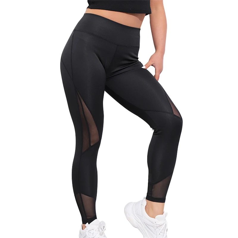 Сексуальные сетчатые Леггинсы для йоги женские эластичные штаны фитнеса с