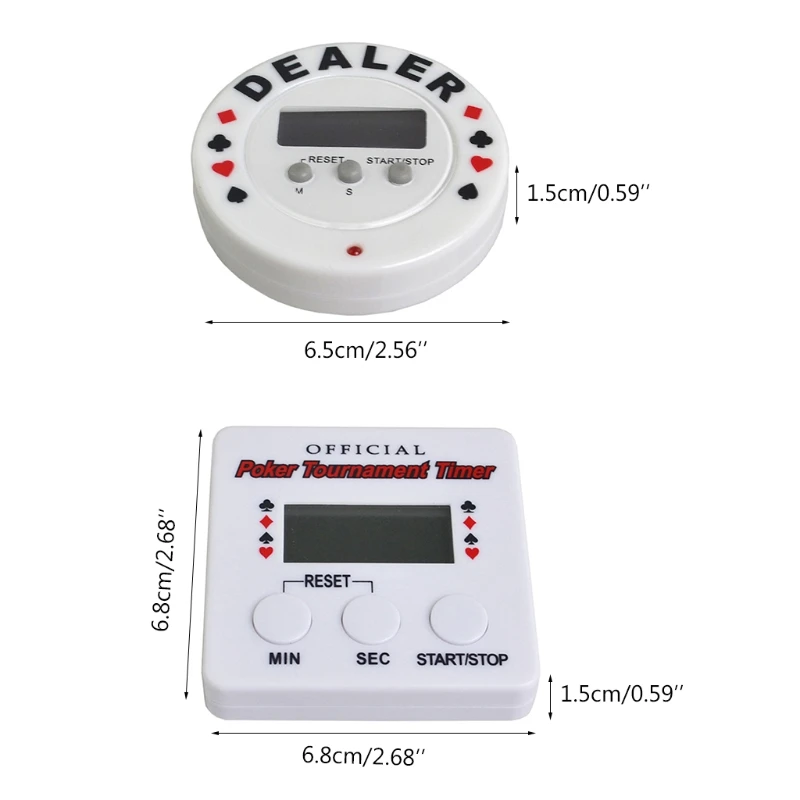 

Casino Poker Tournament Timer Digital Dealer Timer Black Jack Plastic Poker Chips Game Accessories High Quality and Brand New