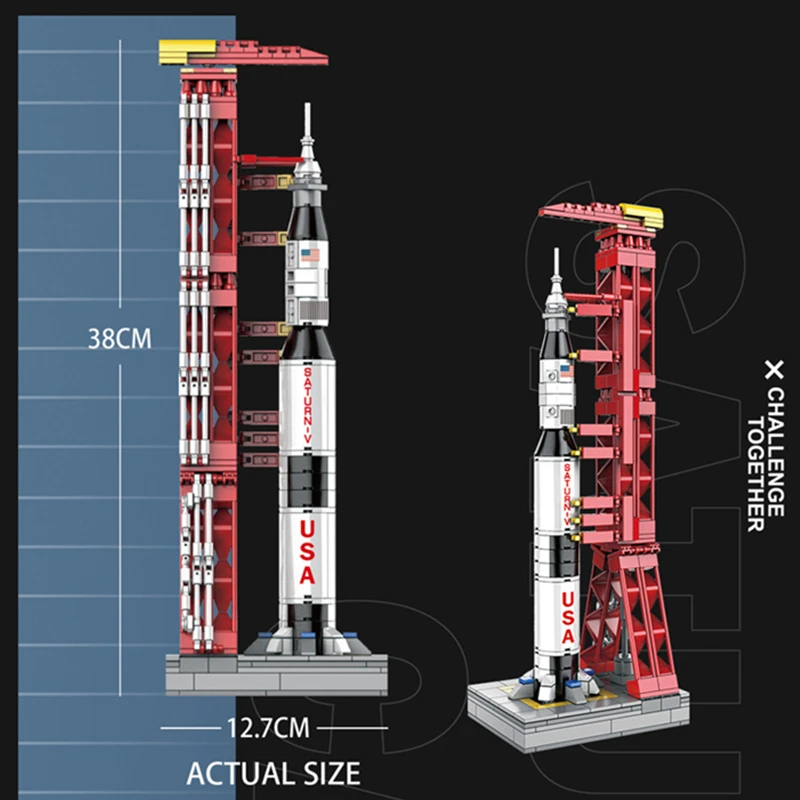 2021 конструктор MOC для аэрокосмической промышленности Apollos 11 Saturn V ракеты пусковые
