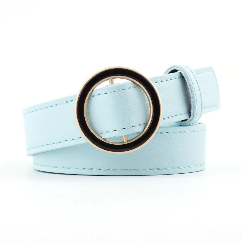 Новинка 2019 простой женский джинсовый ремень с золотой пряжкой модный