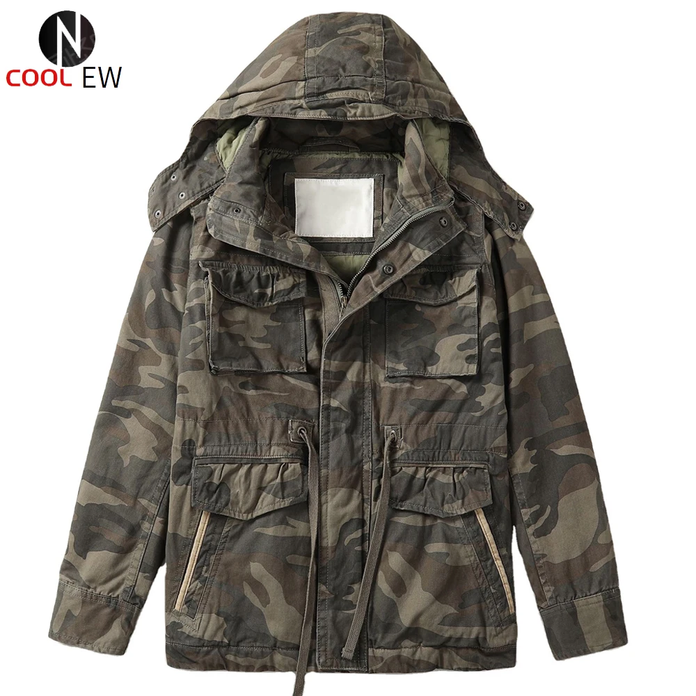 

Зимняя уличная Теплая стеганая куртка для мужчин, пальто с капюшоном в американском стиле, Мужская Толстая теплая куртка в стиле милитари с ...