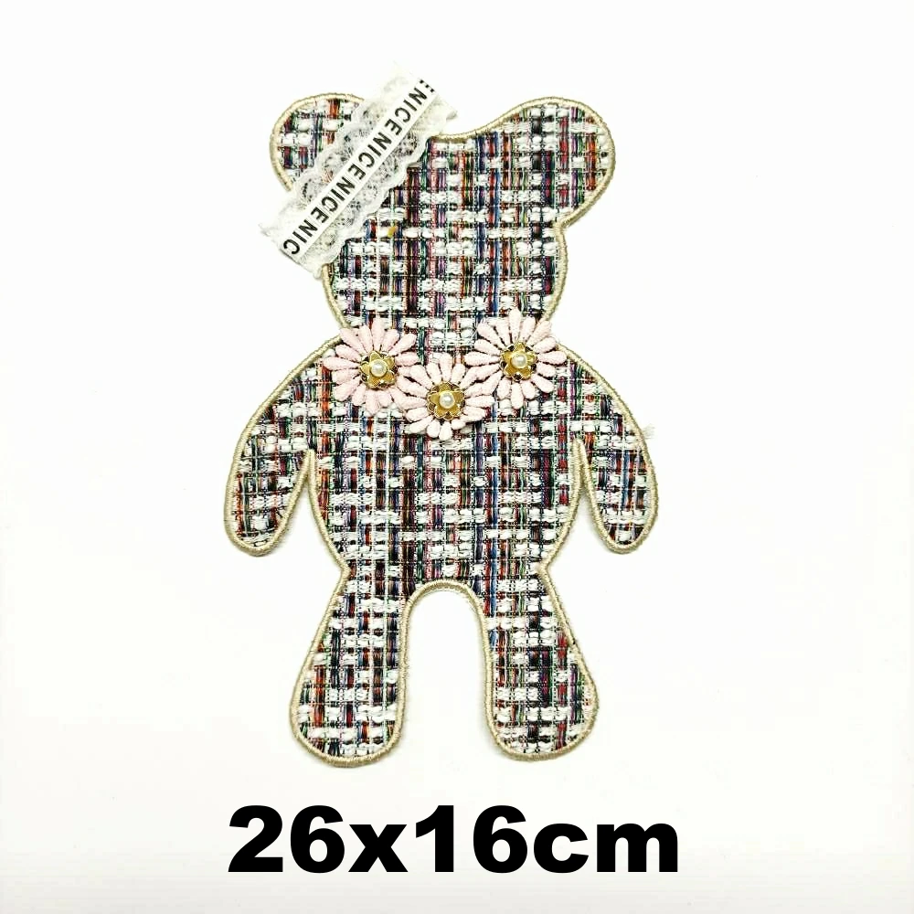 

Apparel large embroidery big bear cartoon patches for clothing AM-3439
