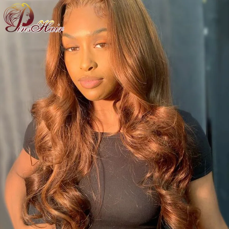 Transparent Lace Front Human Hair Wigs Peruvian Colored Blonde Body Wave Lace Front Wig Red Human Hair Wig For Women Remy Wigs