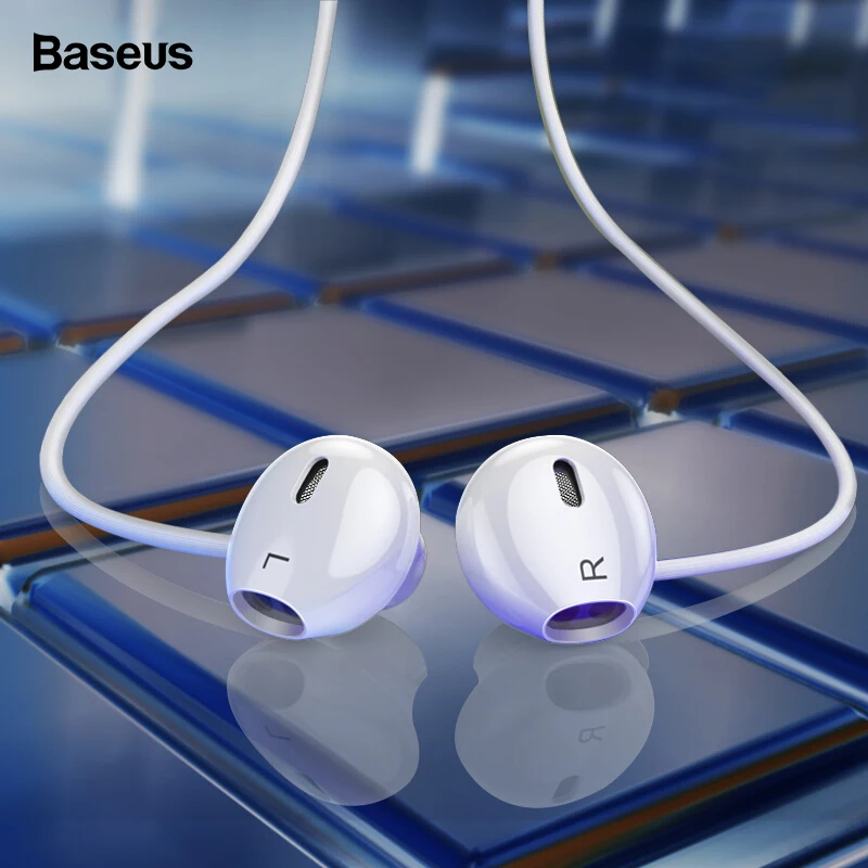 Baseus, проводные наушники, гарнитура с микрофоном, стерео, басовый звук, 3,5 мм разъем, наушники, наушники, наушник для iPhone, samsung, Xiaomi
