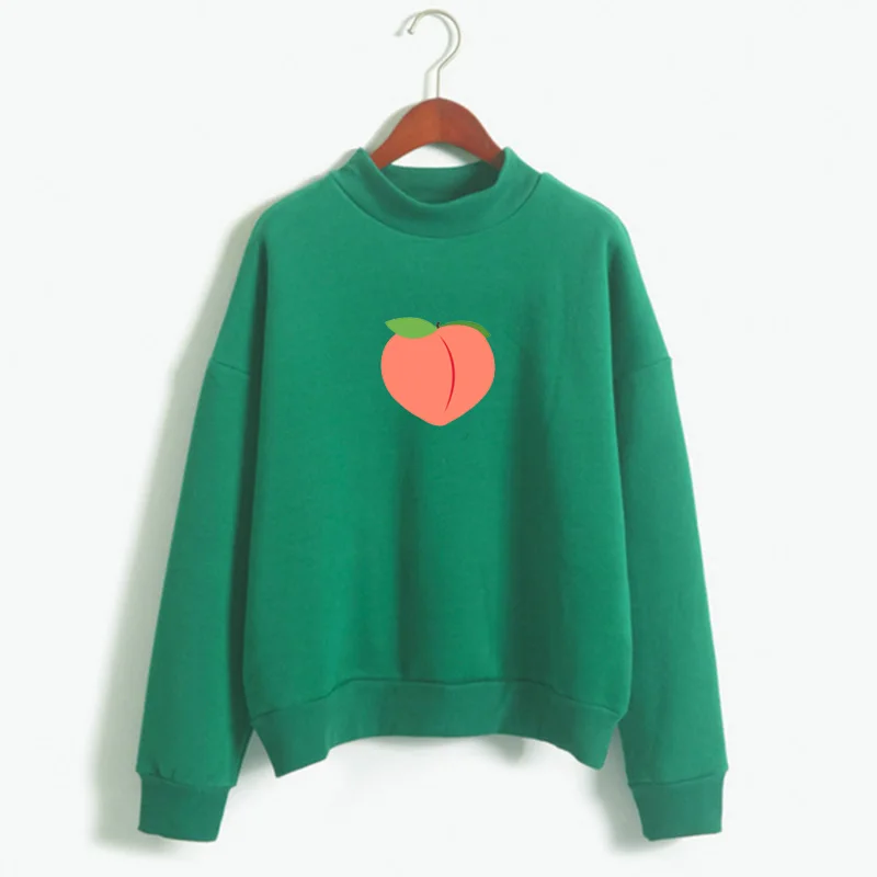 sweatshirt green Толстовка с цветами абрика пиксель арт персик молоко коробка унисекс Толстовка для подростков блесток персик толстовка одежда с изображением фруктов/подарок для женщин/Pe - Цвет: sweatshirt green