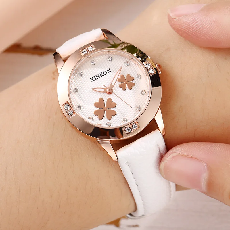 UTHAI CE62 Four-Leaf Clover Watch Female Primary And Secondary School Students Casual Luminous Waterproof Quartz Watch
