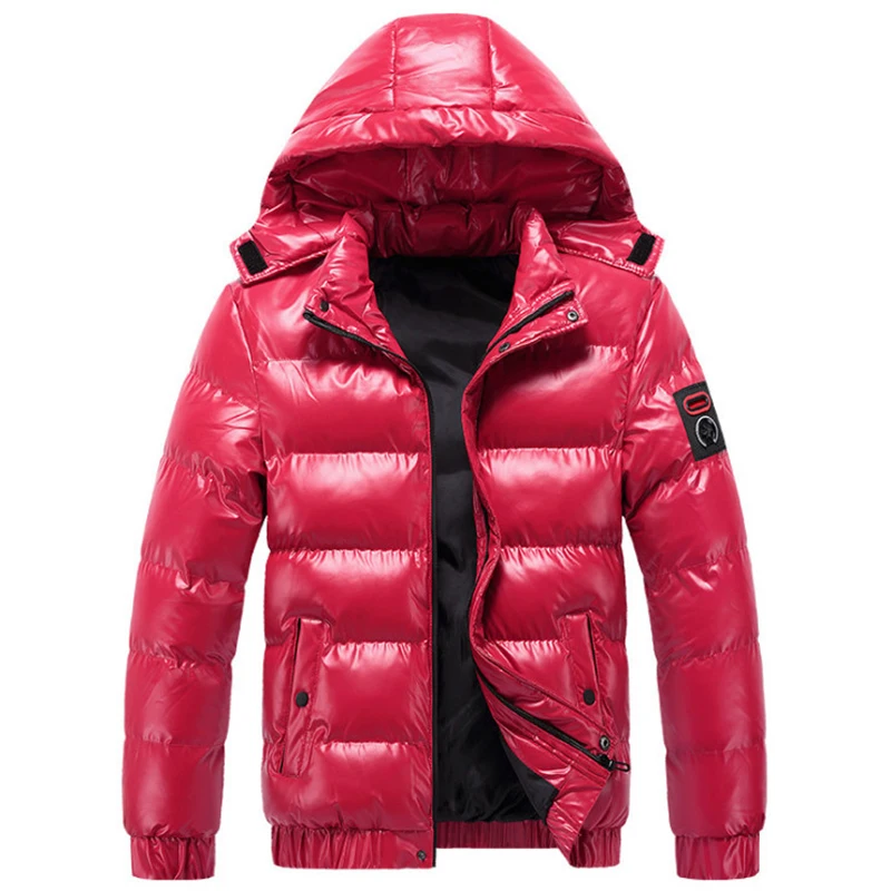 Мужская зимняя куртка с хлопковой подкладкой, черная/серая/красная мотоциклетная куртка с капюшоном и вышивкой от AliExpress RU&CIS NEW