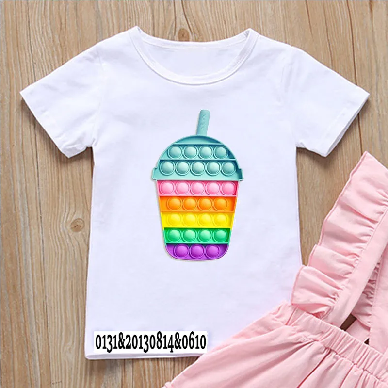 

New Cute Shiatsu Game Funny поп ит Pop It T-Shrit Try T Shirt Waterful Print Boys Girls Kids Clothes Children Clothing