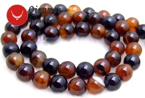 Qingmos модные круглые многоцветные бусины 18 мм из натурального агата нить 15 дюймов