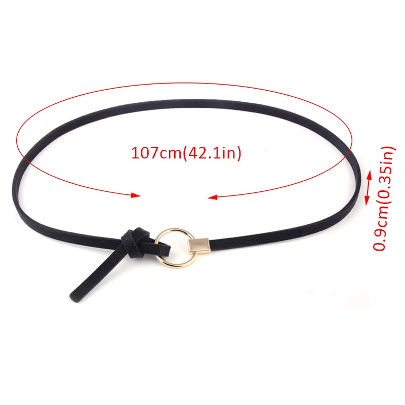 Женские кожаные ремни Colle тонкие с металлической пряжкой для платьев однотонные