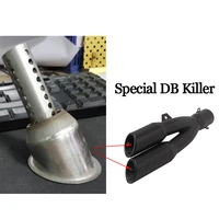 motorcycle double hole exhaust pipe dedicated db killer echappement escape moto stainless steel muffler 2 out silencer motorbike