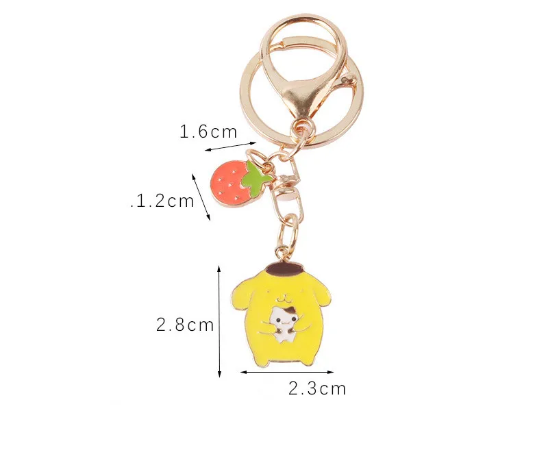 

Cartoon Anime Keychain 2021 Women Charm Bag Pendant Cute Pudding Dog Keychains car keyring girl gifts