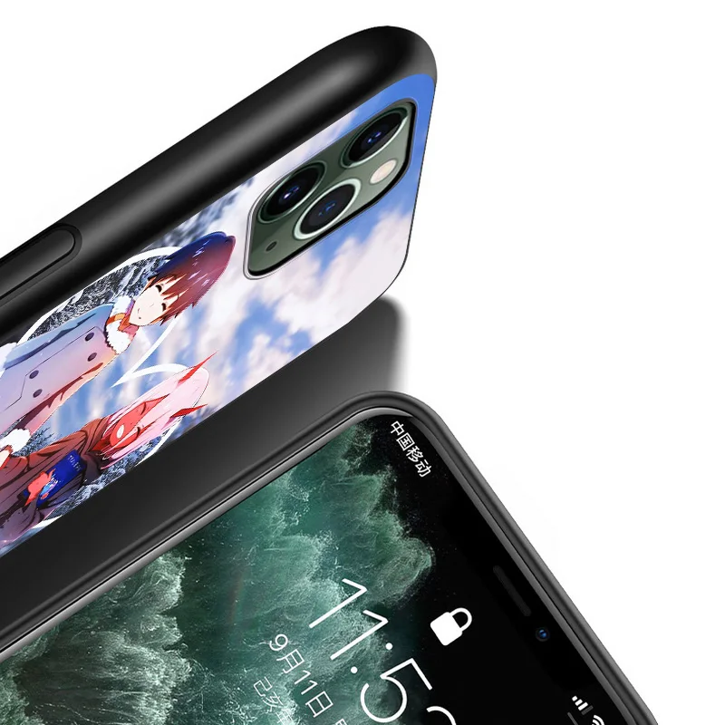 

Anime Darling in the FranXX Zero Two For Apple iPhone 12 11 XS Pro Max Mini XR X 8 7 6 6S Plus 5 SE 2020 Black Cover Phone Case