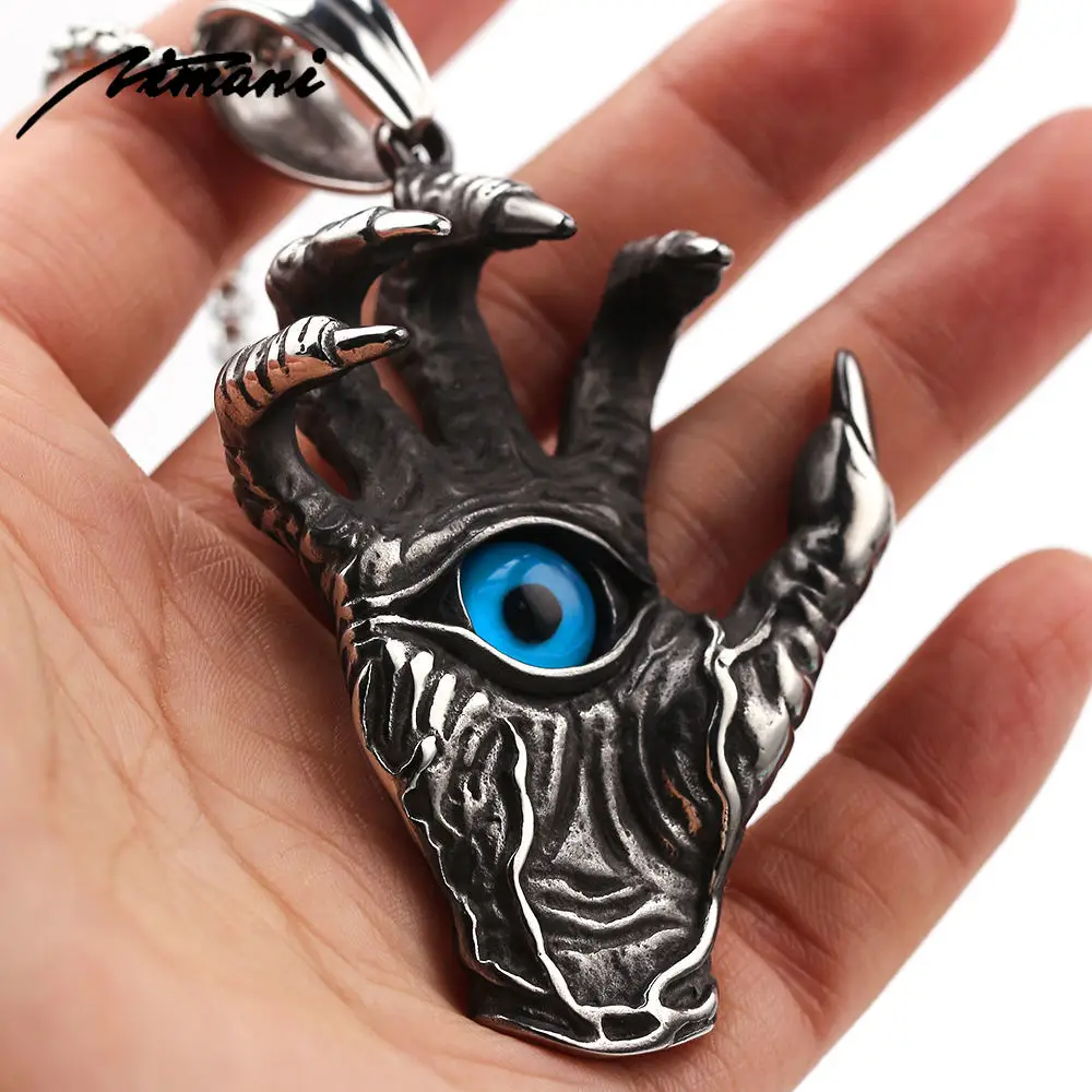 Панк ад дьявол коготь мертвые глаза кулон ожерелье ужас Хэллоуин в виде призрака