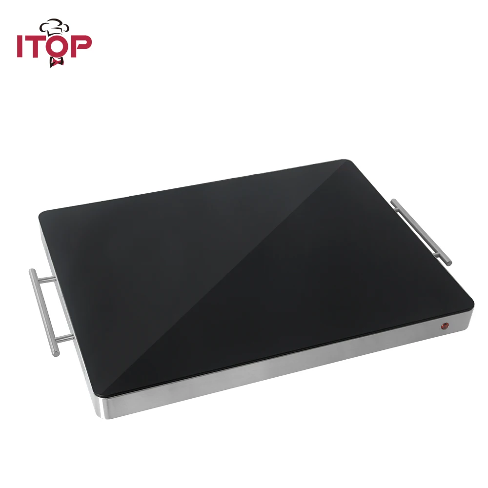 ITOP 400W поднос для еды с подогревом, термоизоляционный для продуктов из нержавеющей стали доска буфет электронагревательная панель держать на 80 Цельсия
