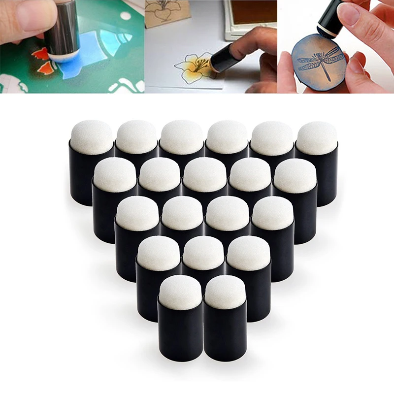 10pcs/set Finger Sponge Case Daubers Finger Painting Drawing Ink Stamping Art Tools Daubers Painting Craft Set Paint Sponge