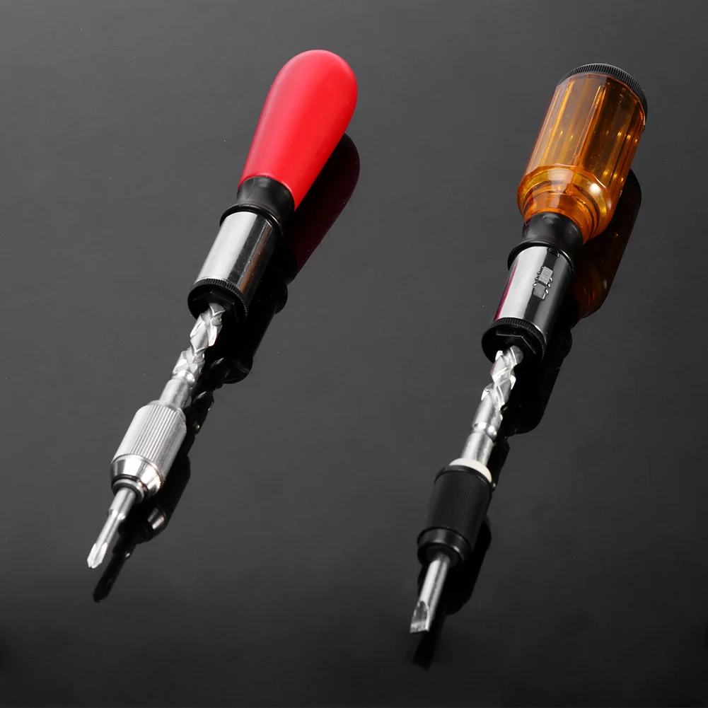 

With 5 Bits Push Pull Home Repair Durable Professional Switch Adjustment Hand Tool Hard Semi Automatic Ratchet Screwdriver