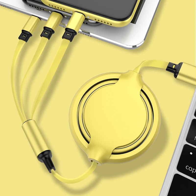 Зарядный кабель Tutew 3 в 1 с Micro USB Портативный Выдвижной USB-кабель Type-c для iPhone