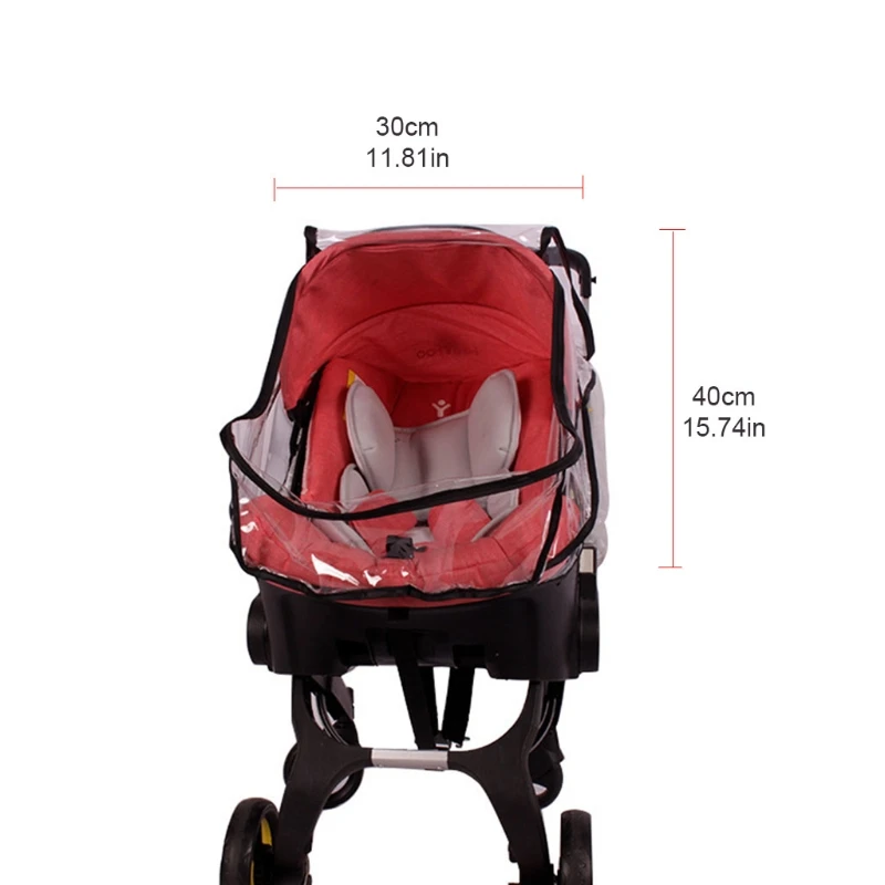 Cubierta de lluvia para cochecito de beb&eacute;, asiento de Coche infantil, impermeable, a prueba de viento, protector transparente, oferta-5