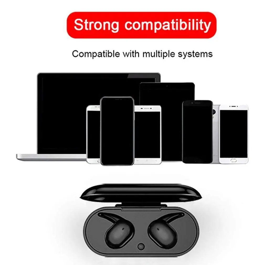 TWS-наушники Беспроводная гарнитура Черные и белые спортивные наушники Bluetooth 5 0