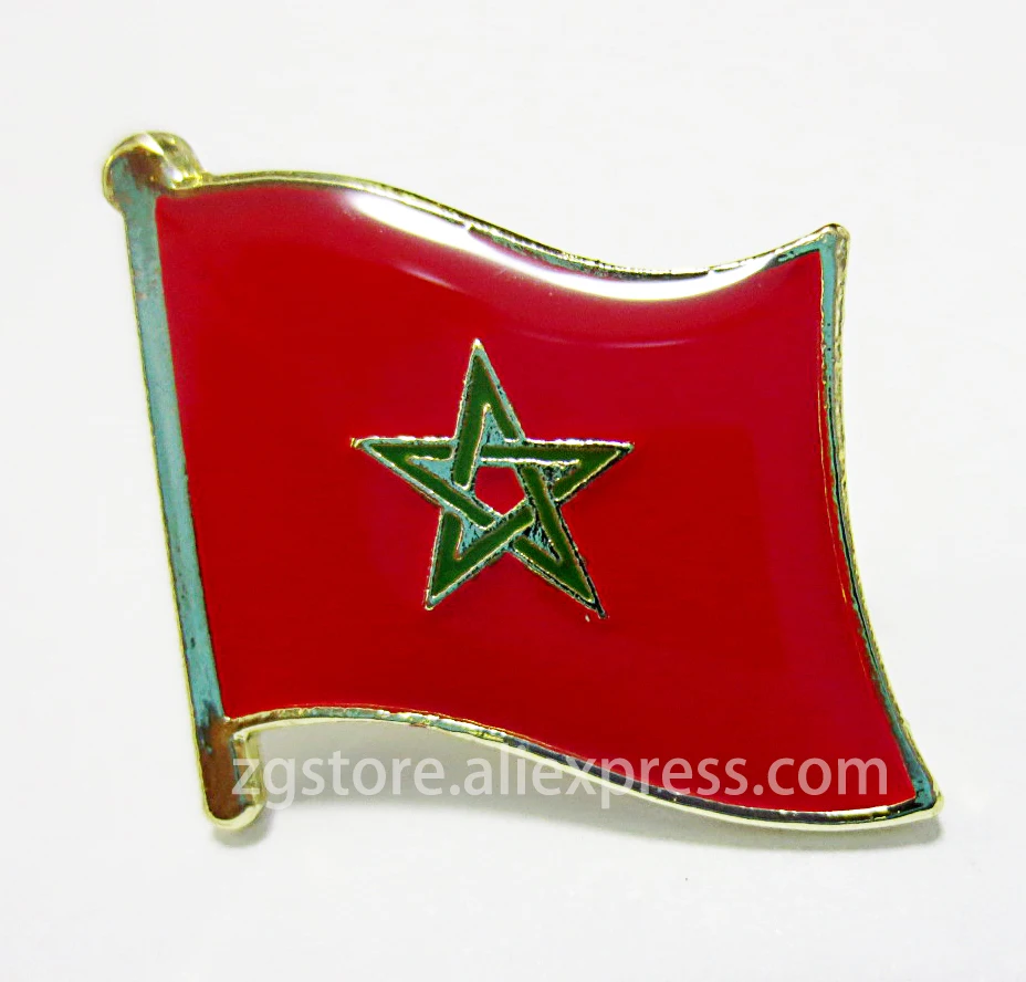 

Wholesale Lot of 10 pcs National flag Lapel Pins brooch Badge Emblem Morocco