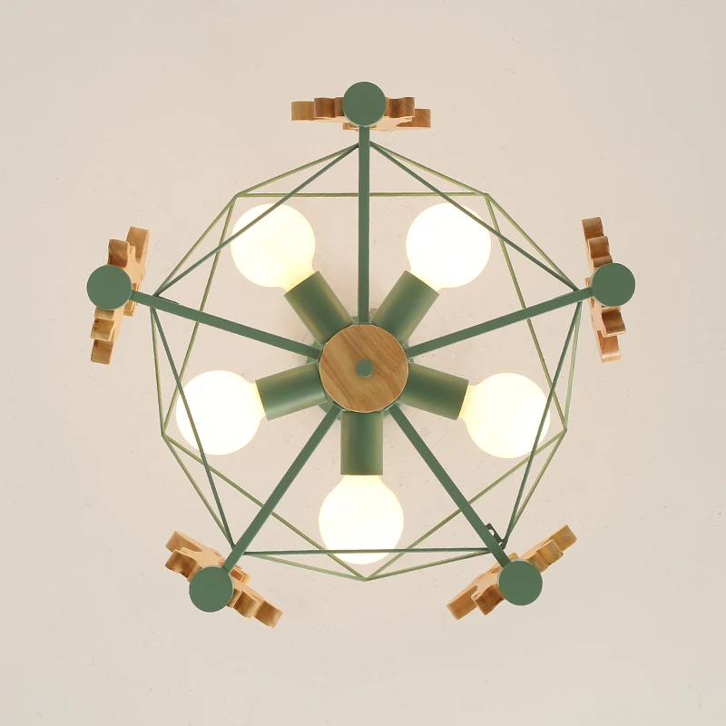 Животное люстра олень освещение Современные светодиодные люстры Деревянные