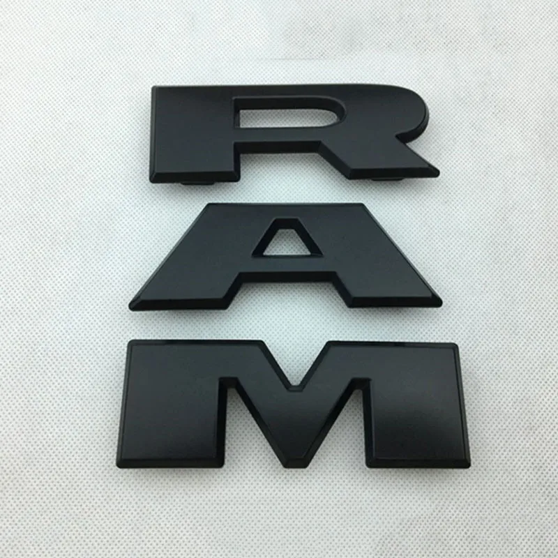 Черный Эмблема на переднюю решетку для Dodge Ram 1500 2500 3500 Big Horn Limited Sport SRT черная пластиковая надпись Sicker значок Авто модификация - Название цвета: Черный