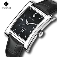 wwoor brand watch for men black leather strap waterproof luminous calendar man quartz watch fashion casual hot sale wrist watch