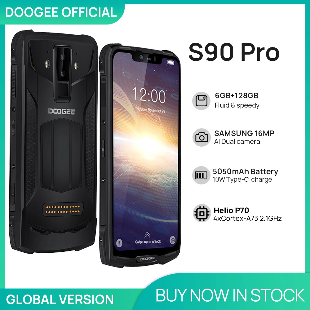 Смартфон DOOGEE S90 Pro 6 ГБ + 128 с 5 99 дюймовым дисплеем восьмиядерным процессором Helio P70 16