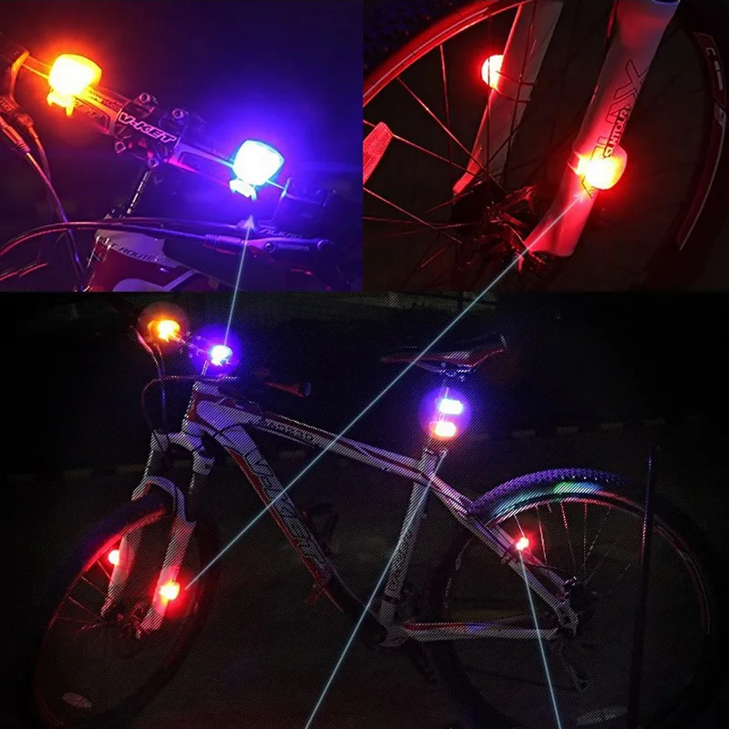 

Bicycle Lights Waterproof Double LED Frog Tail Cycling Front Rear Rail Lighting Outdoor Night Riding Bike Safety Warning Light