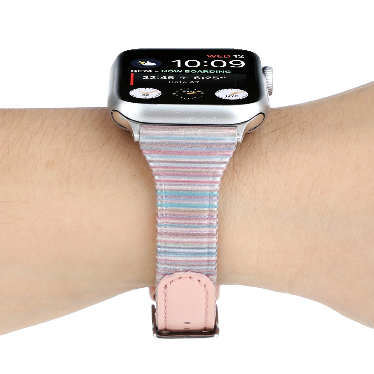 Заменитель кожаного спортивный ремешок 38/42/44/40 мм для Apple Watch версии 5 4 3 2 1 браслет