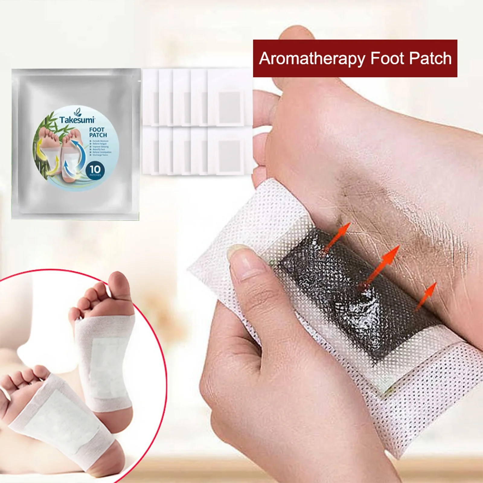 

New Style Detox Foot Patches Wormwood Bamboo Charcoal Pads Foot Care Tool Detoxify Toxins Weight Loss Improve Sleep Foot Sticker