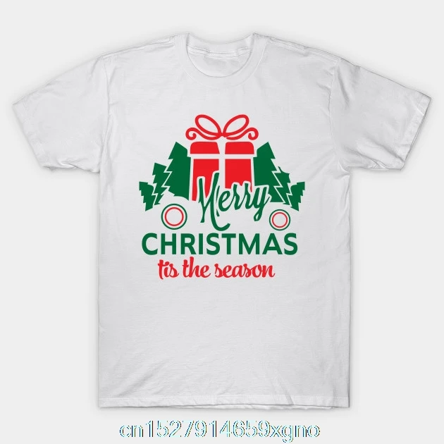 Рождественская футболка с принтом Мужская хлопковая Футболка круглым вырезом и