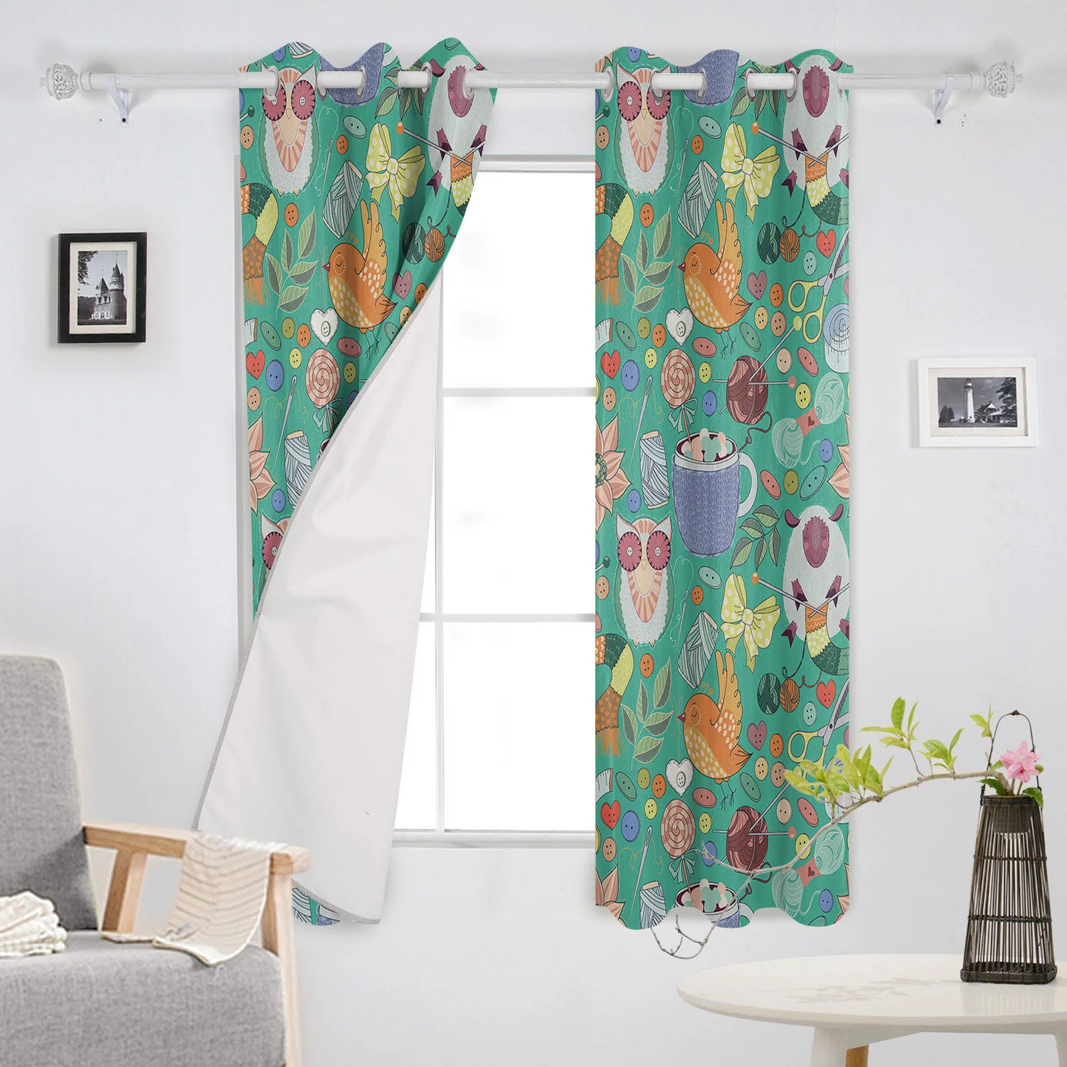 Милый мультяшный занавес с изображением животных стержень для гостиной ванной