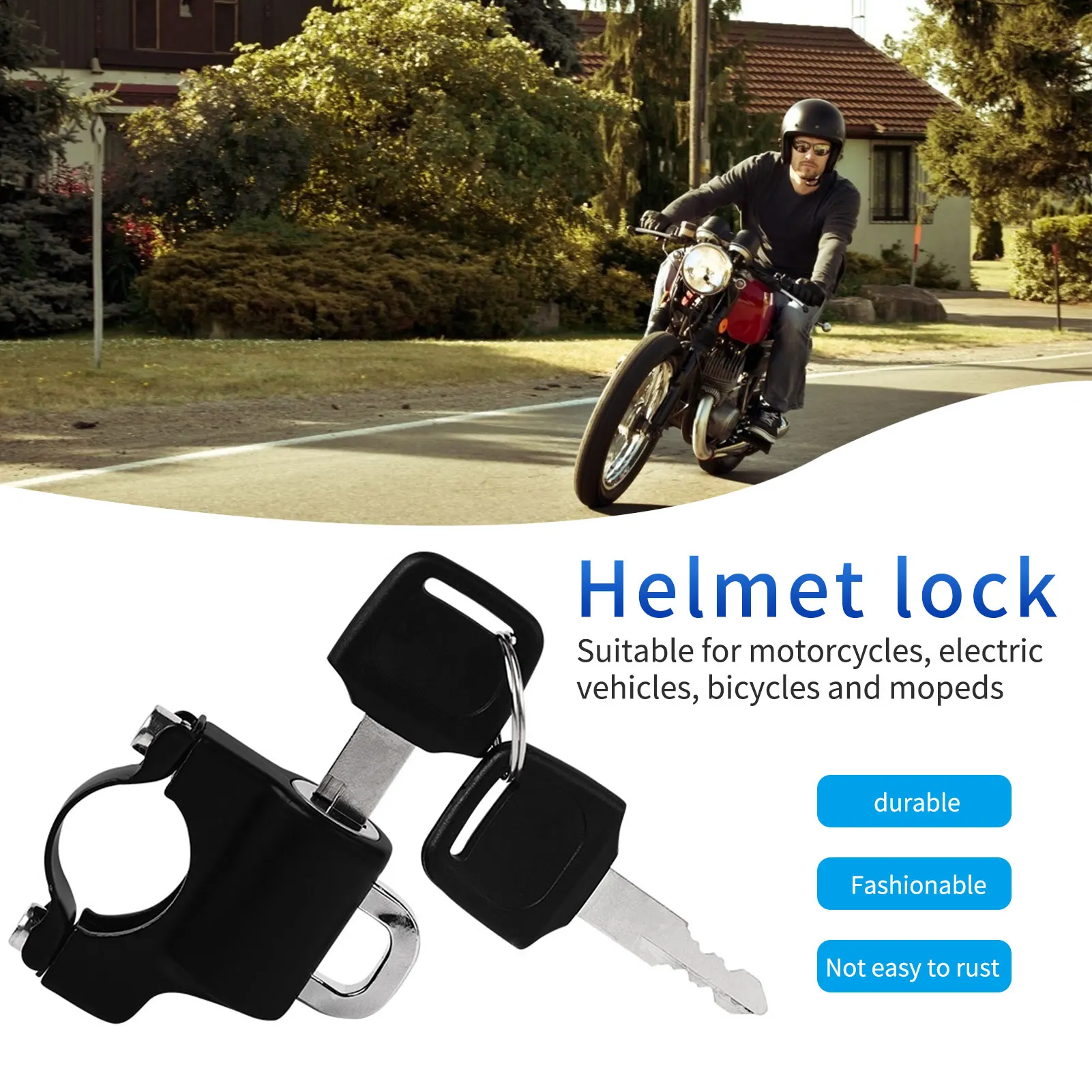 

Anti-theft Helmet Safety Lock Durable Metal Motorcycle Bike Lock Multifunctional Lock Head Battery Electric Vehicle Lock Hot