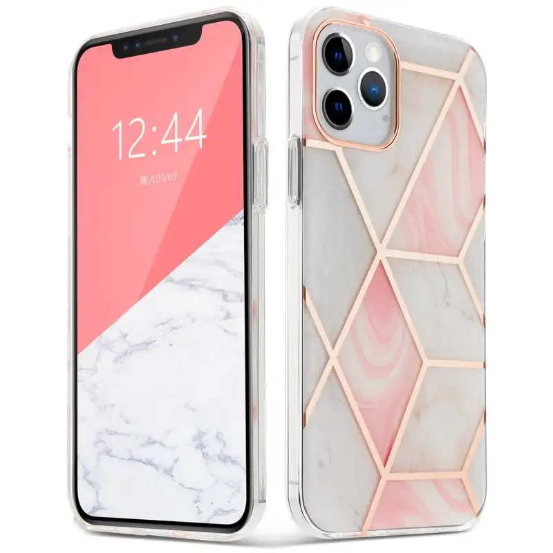 

For iPhone 12 Luxury Mobile Phone Splicing Plating Marble Phone Case For iPhone 13 11 Pro X XR XS Max 7 8 Plus SE2020 Back Cover