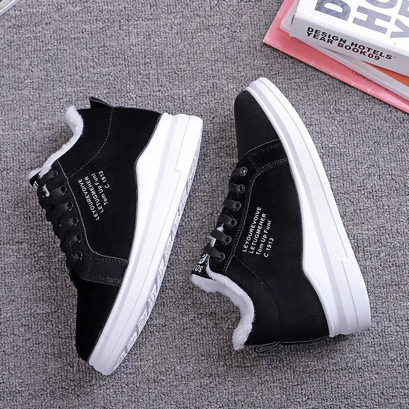 Женские плюшевые кроссовки на массивной подошве повседневная спортивная обувь