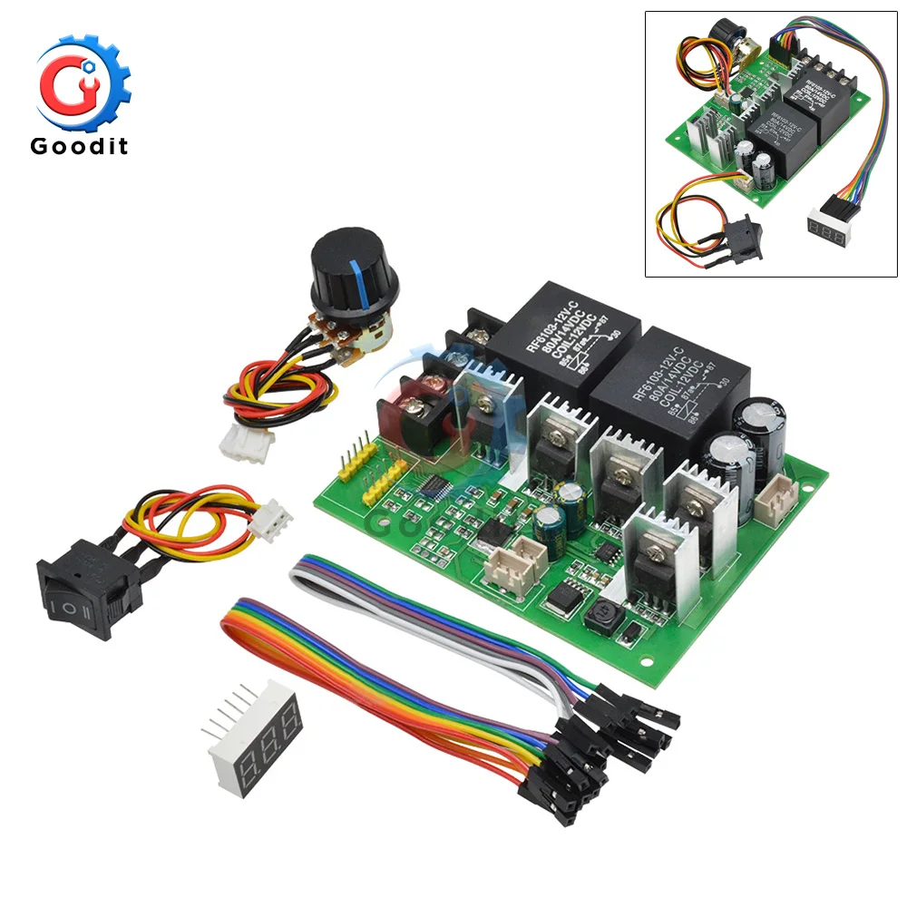 DC10-55V PWM DC контроллер скорости двигателя Цифровой дисплей 0~ Регулируемый модуль привода вход Макс 60A 12 В 24 в 36 в 48 в мотор скорости
