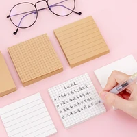 3pcs white brown color paper sticky notes blank line grid post adhesive memo note book marker it stickers office school a6918
