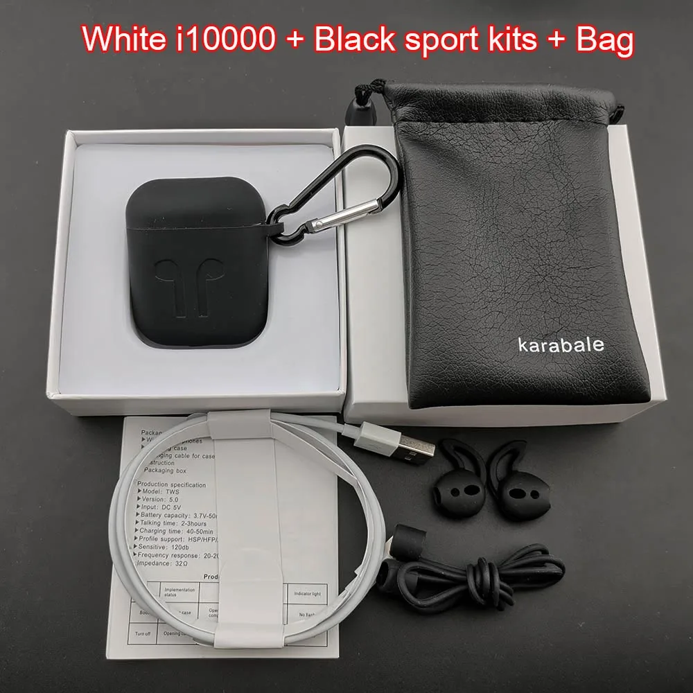 i10000 blacksport Смарт-Сенсор i10000 TWS 1:1 Реплика Aire2 Беспроводной Bluetooth наушники топ 1536p чип PK H1 чип i60 i200 i500 i1000 i5000 TWS - Цвет: i10000 blacksport