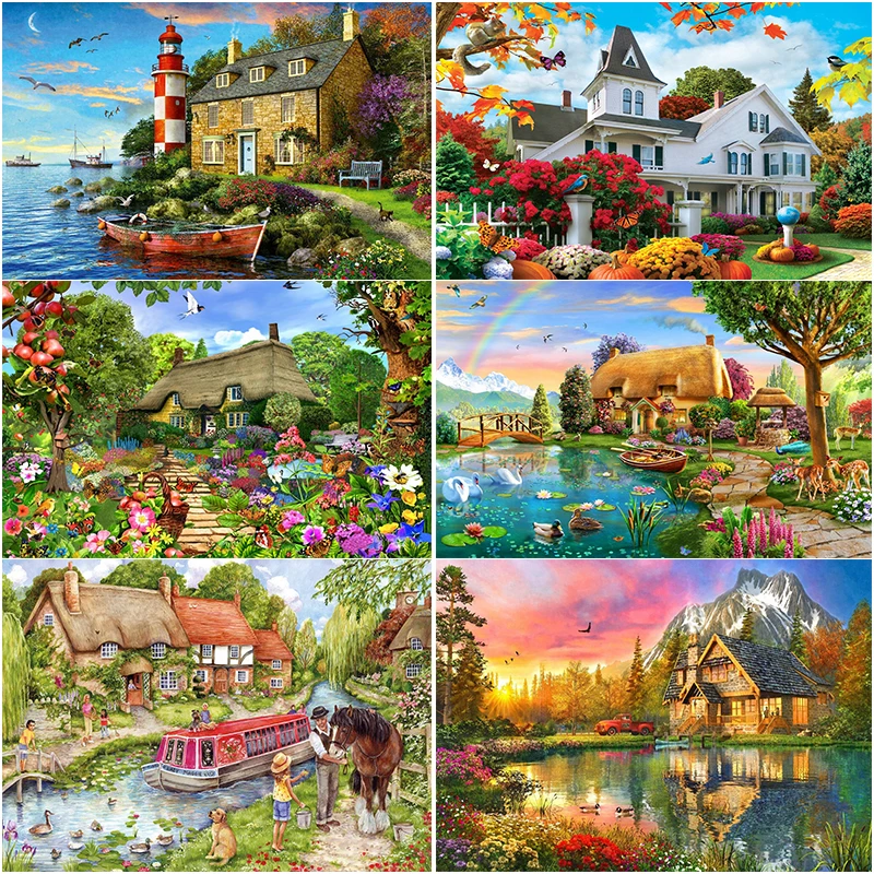 

Full diamond 5D DIY house cartoon landscape diamond painting diamond embroidery mosaic art diamond mosaic home decoration gifts