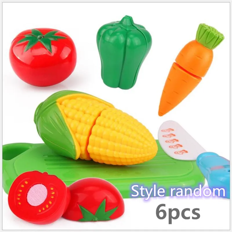 6pcs Горячая Распродажа, резка фруктов, овощей, еда, ролевые игры, игрушки для детей, Обучающие Детские Кухонные Подарки на день рождения детей - Цвет: 6pcs